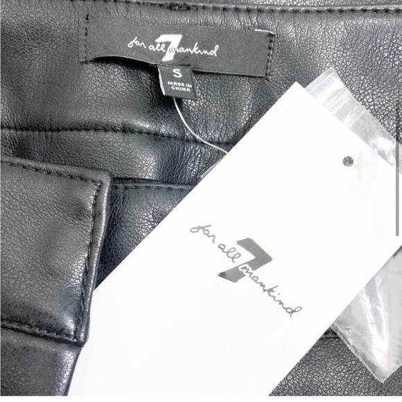 NWT 7 for all mankind faux leather cropped pants - Picture 6 of 8